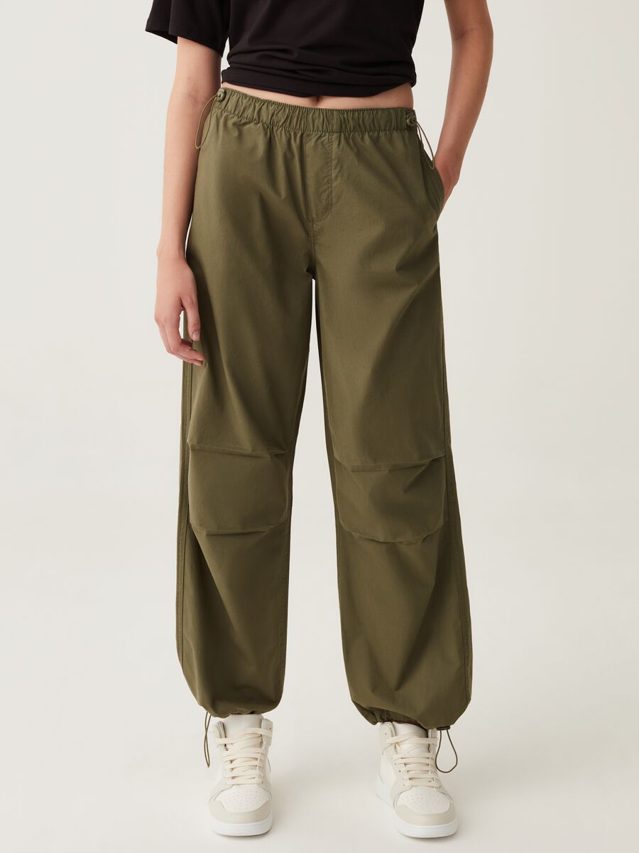 Pantaloni parachute in cotone_1