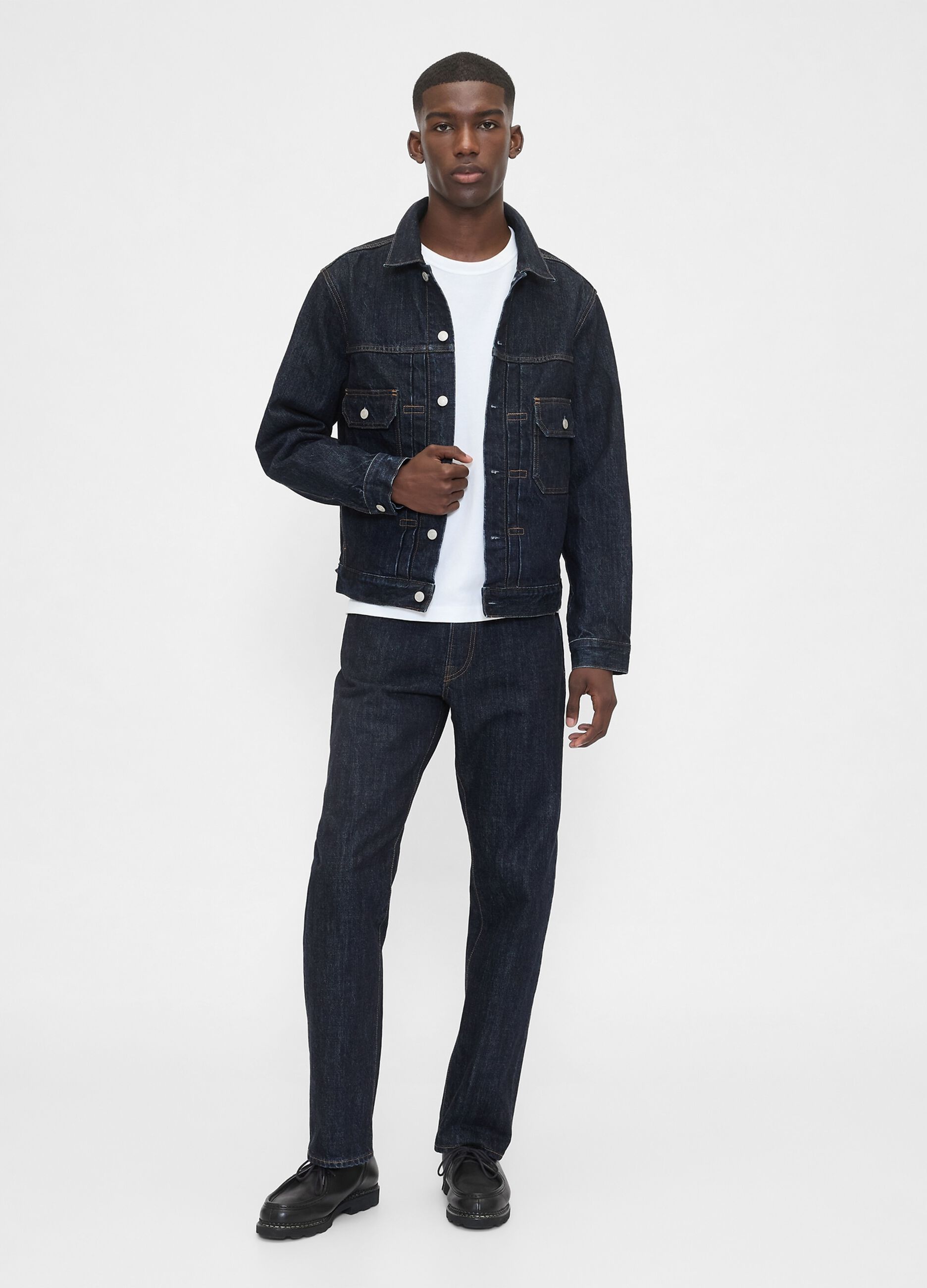 Giacca denim blu in cotone