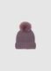 Purple girl's hat with pompom_0
