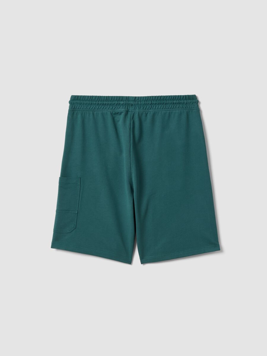 Boys oversized fit green pure cotton cargo shorts_4