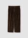 Pantaloni chino marroni in puro cotone con stampa paisley baggy fit_4