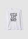 White organic cotton T-shirt with &ldquo;Let&rsquo;s get drip&rdquo; slogan for boys_0