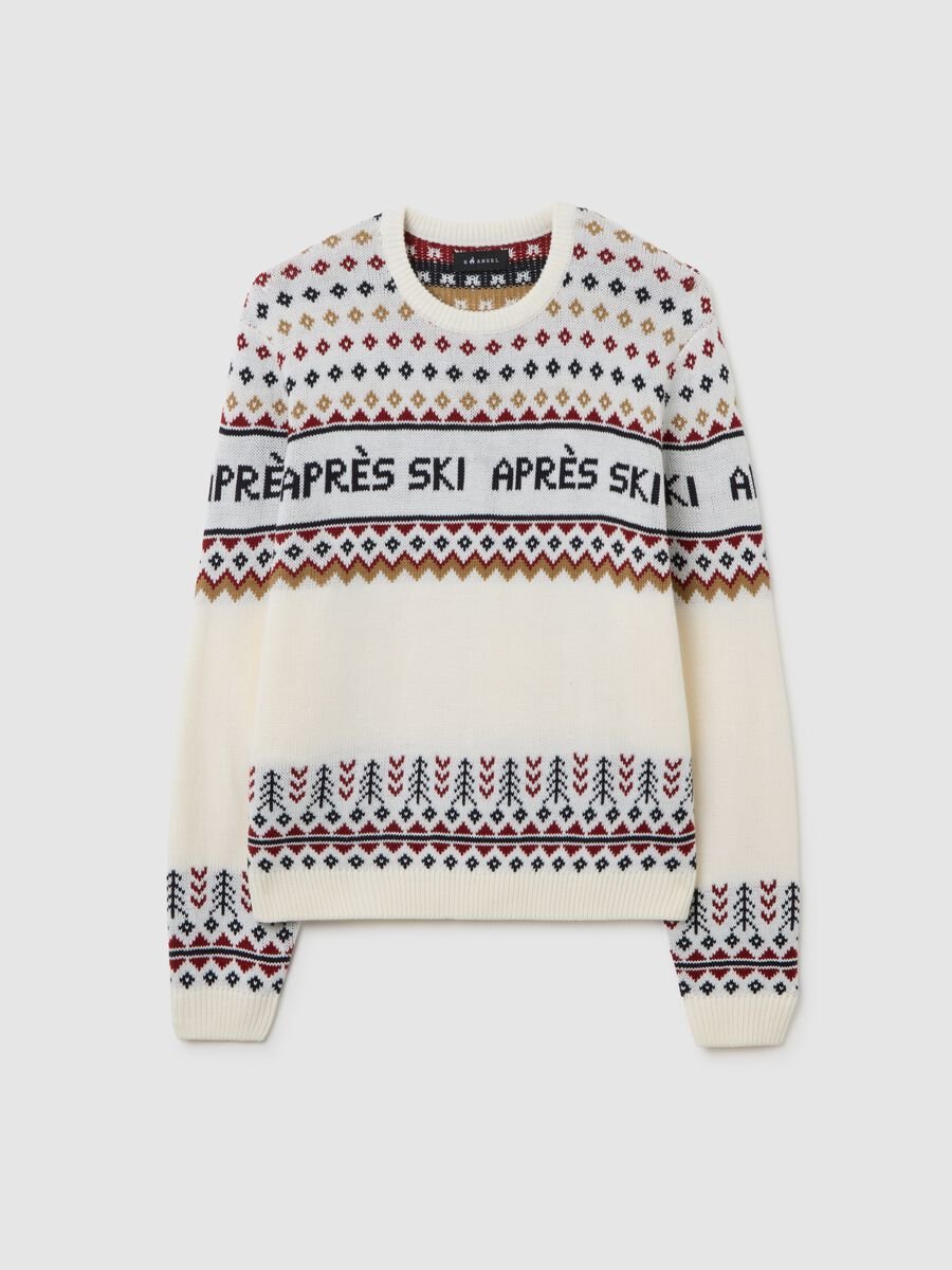 Multicolour regular fit pullover with jacquard knit_1