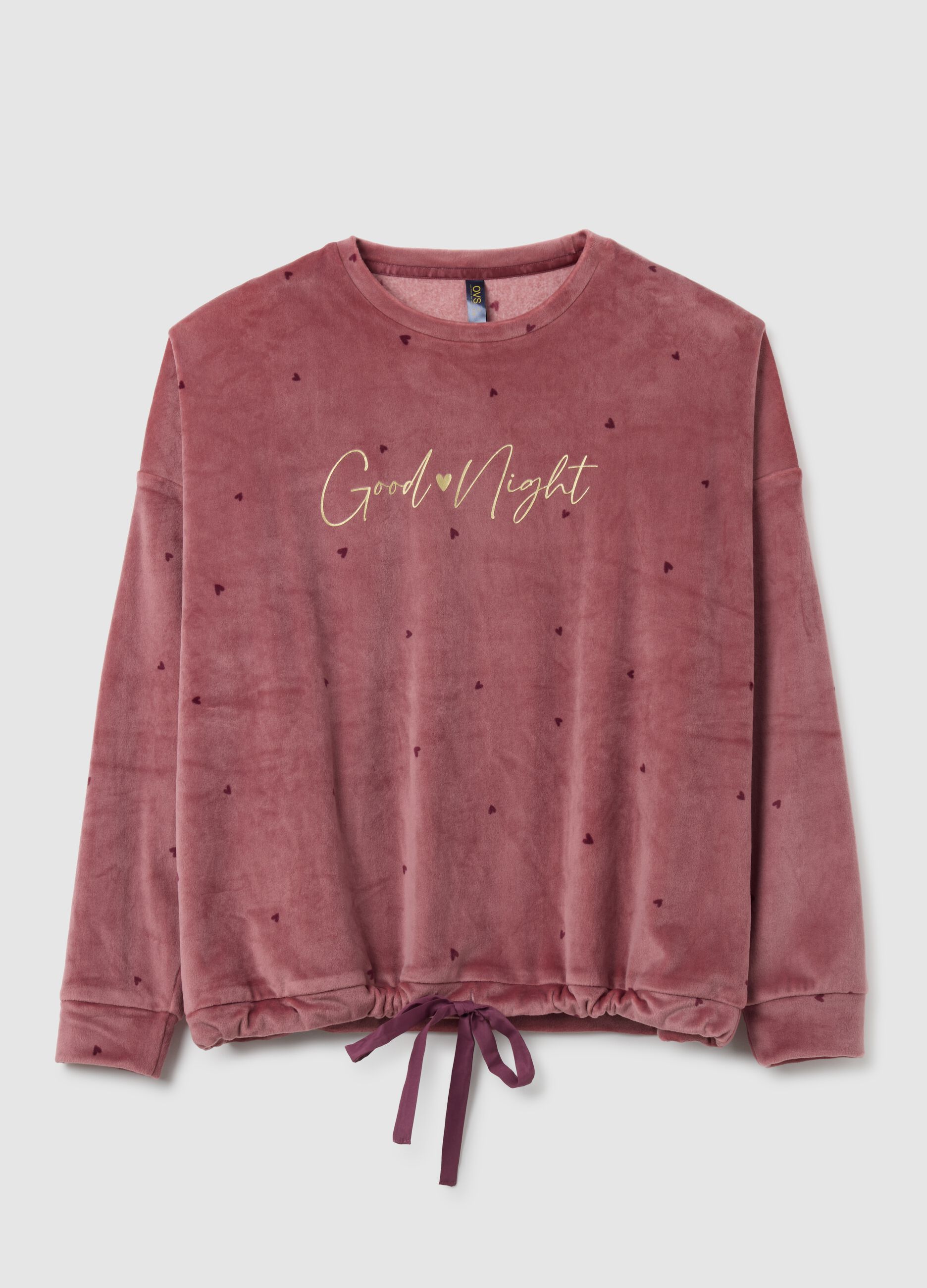 Pink stretch fabric sweatshirt