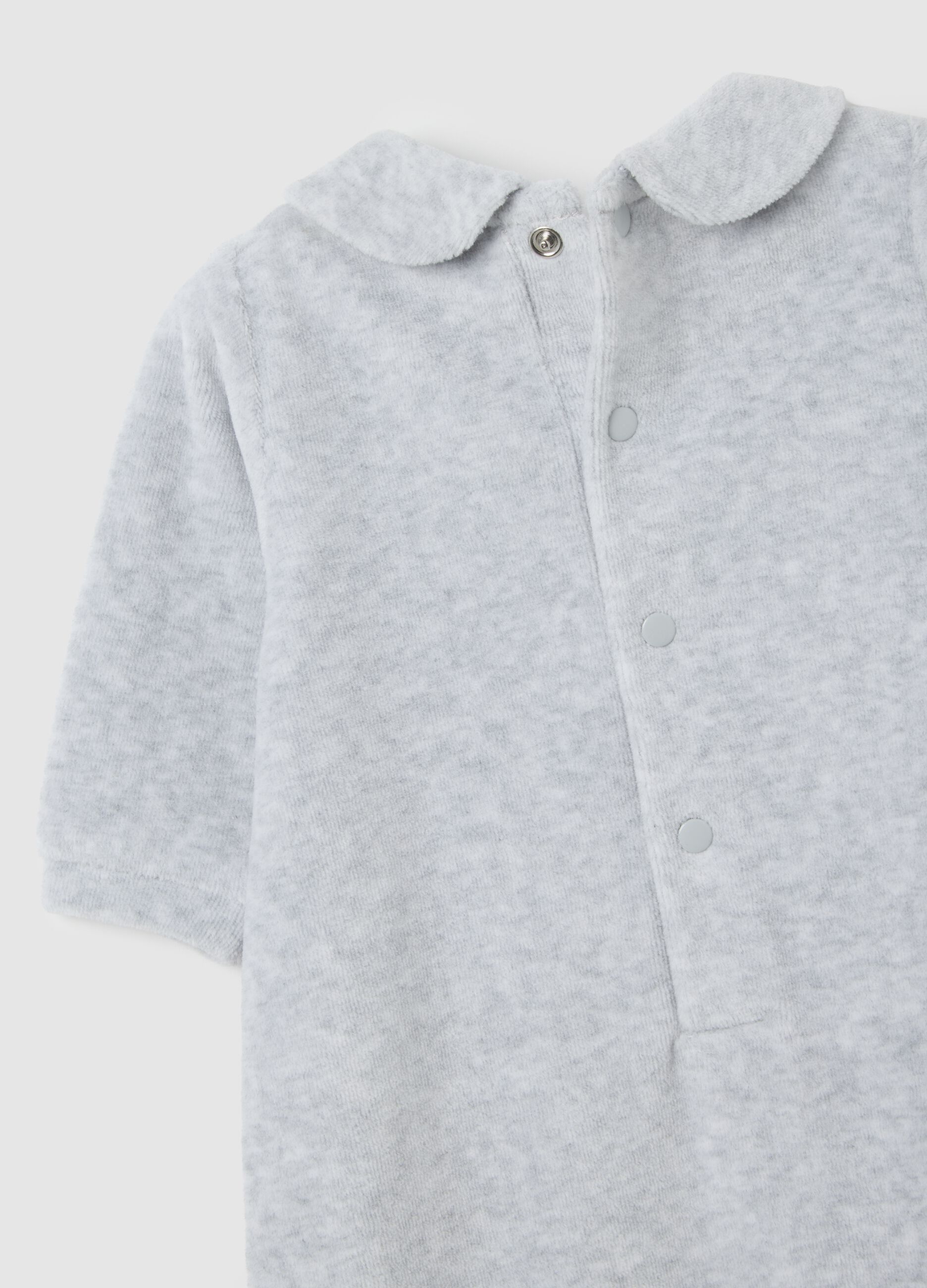 Grey newborn cotton blend romper