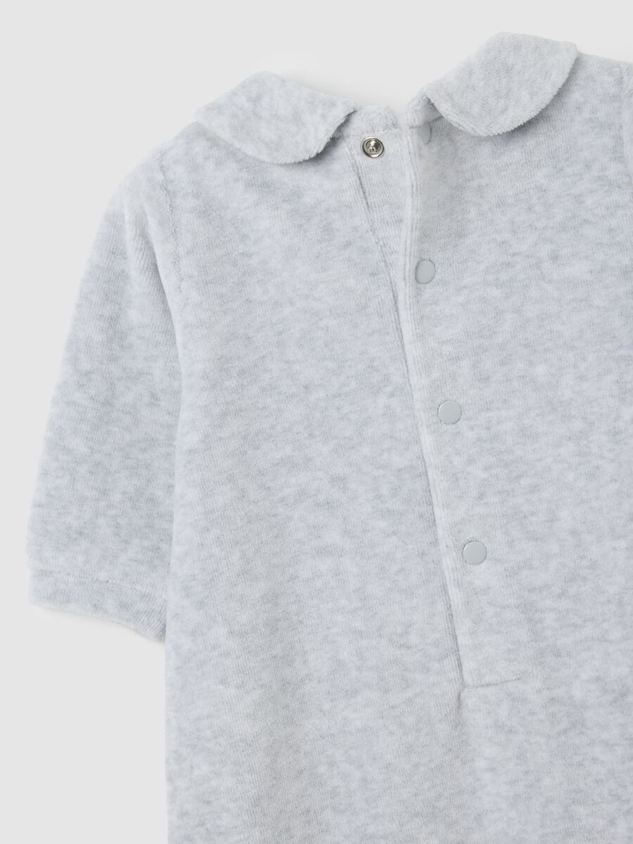 Grey newborn cotton blend romper_3