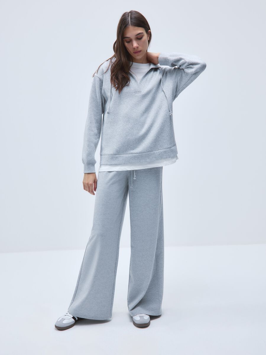 Pantaloni in puro cotone grigi regular fit_0