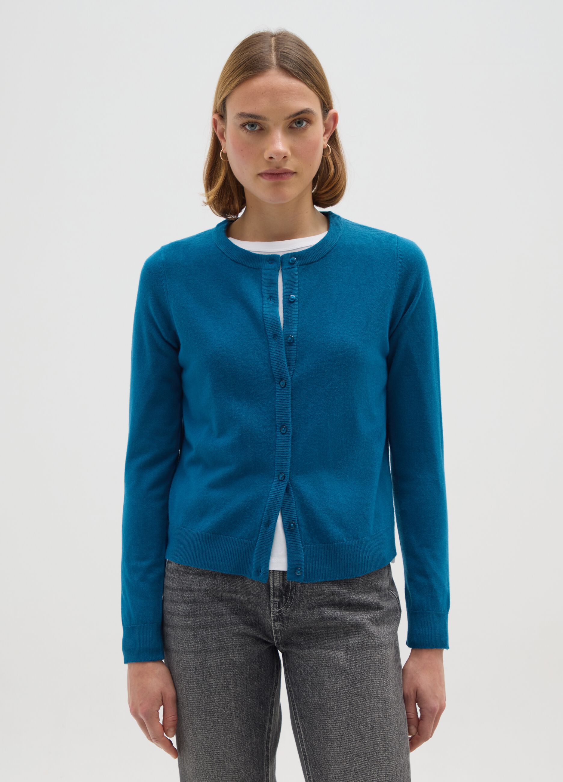 Acrylic Blue Cardigan
