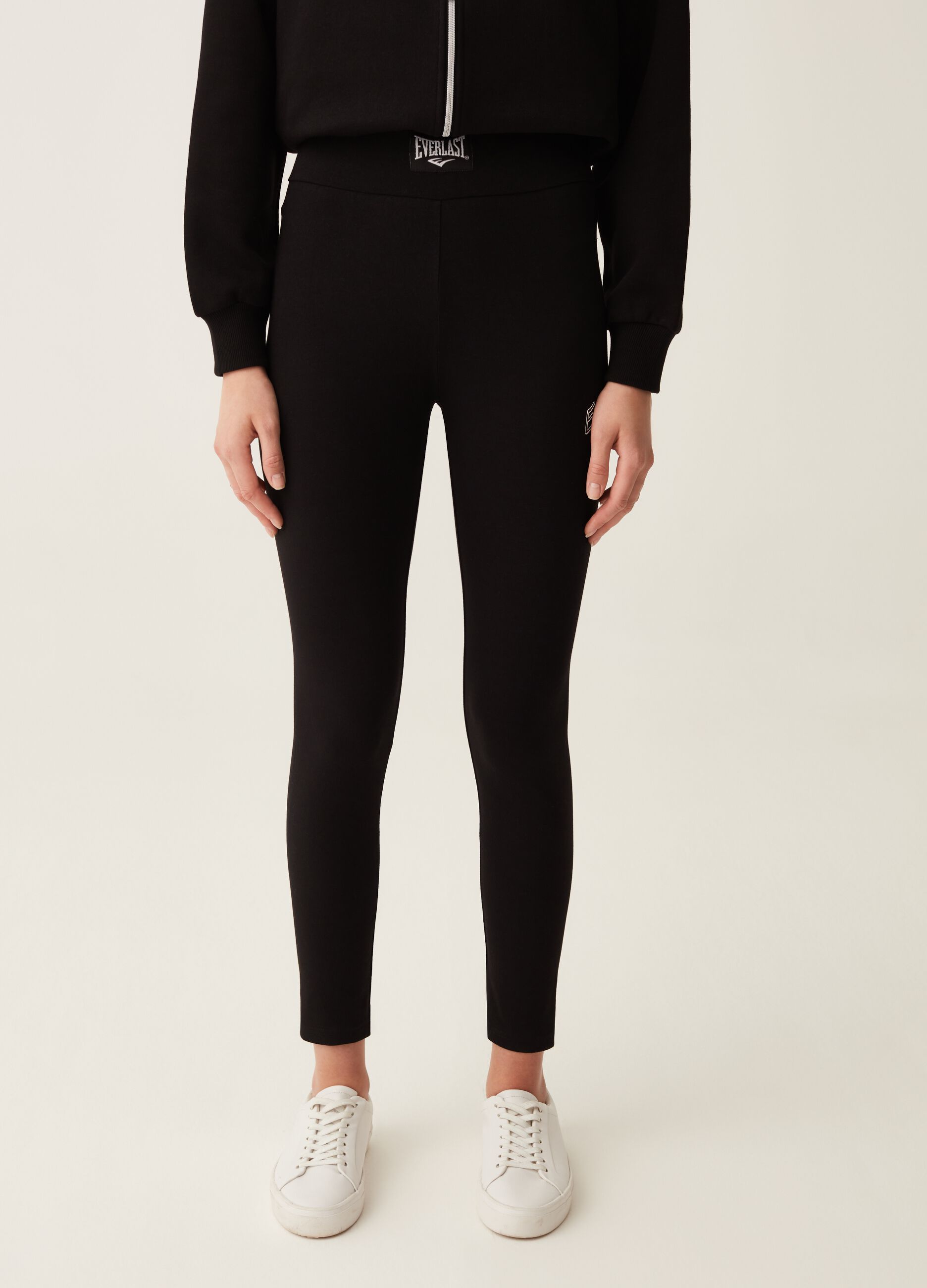 Leggings in cotone stretch con stampa_1