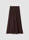 Wide brown pure viscose trousers with elasticated waist, regular fit_4