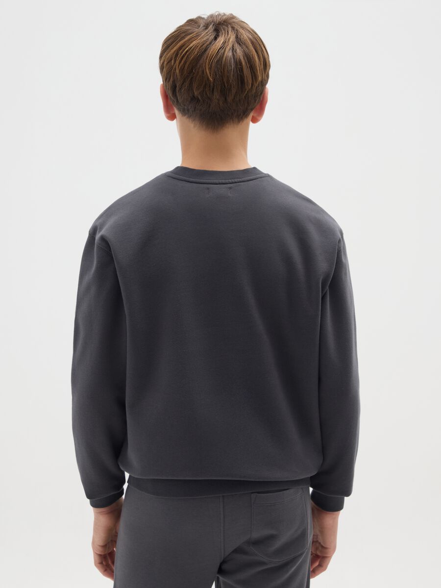 Dark grey pure cotton sweatshirt with print_1