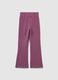 Purple girls' flare fit leggings in stretch cotton_1