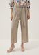 Beige viscose-blend trousers with belt_1