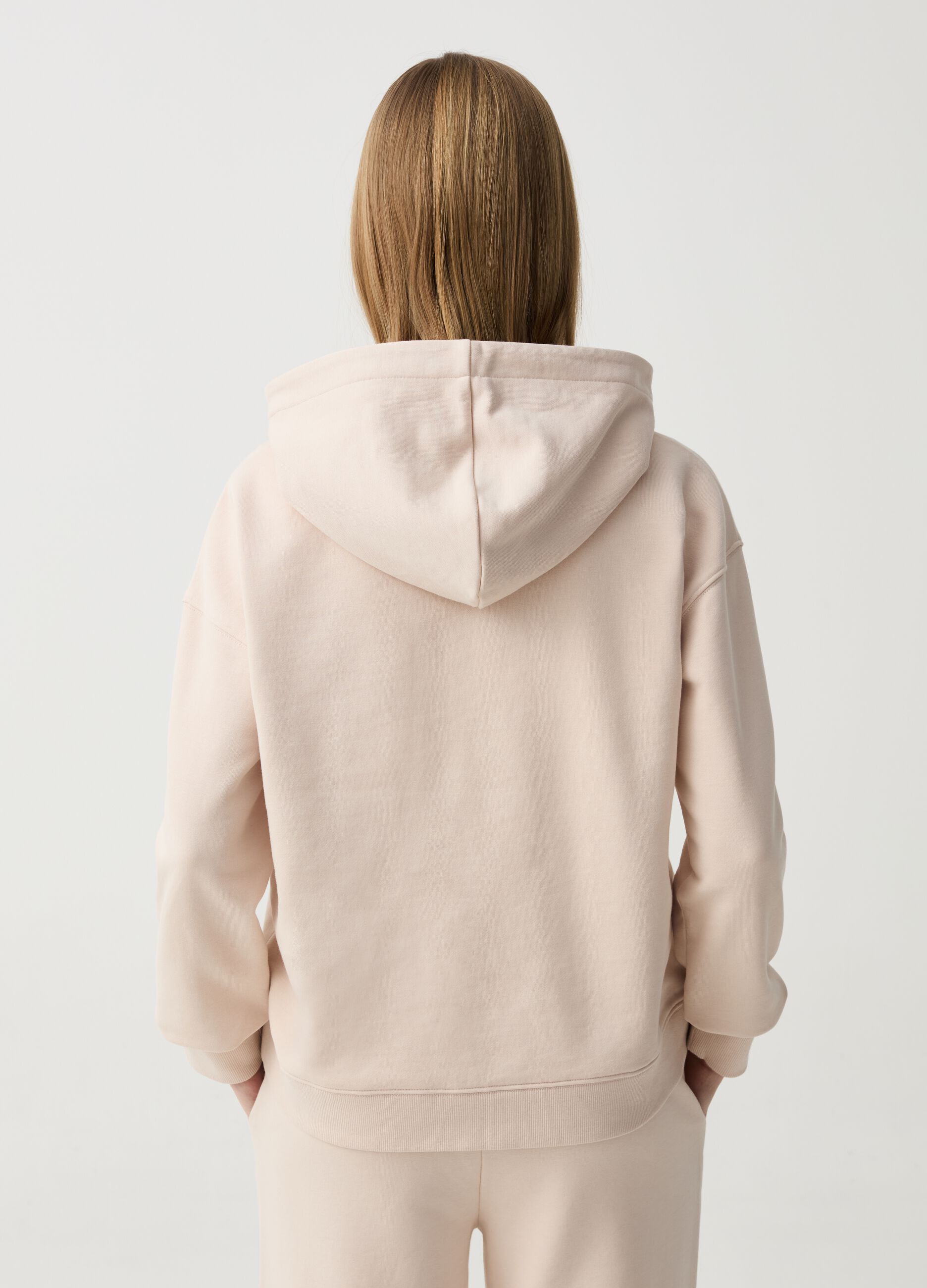 Essential sweatshirt with hood and print