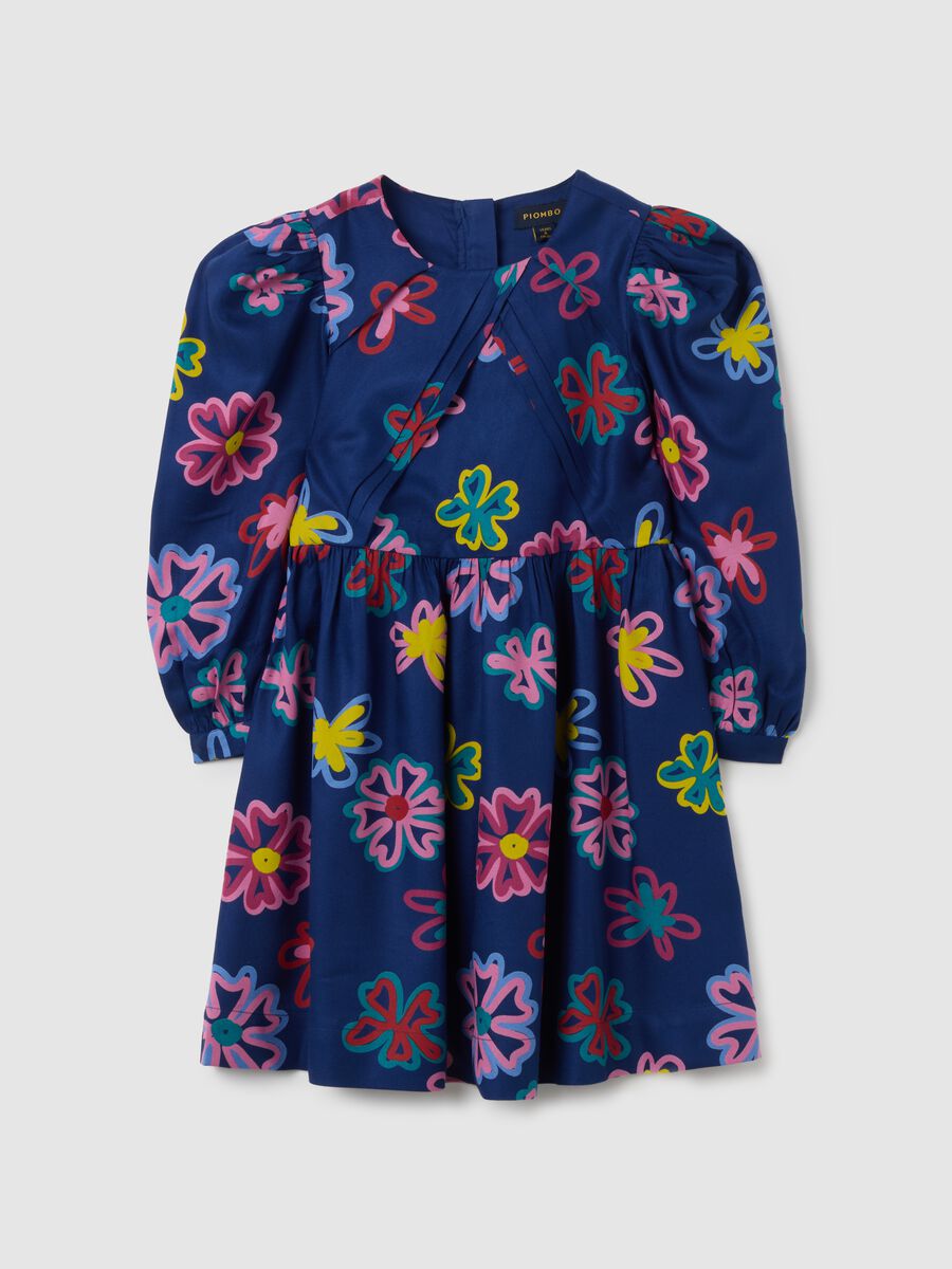 Girls' dress in pure multicolour viscose regular fit_0