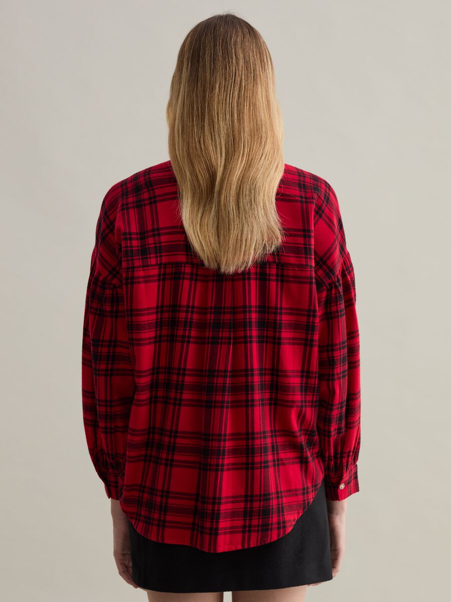Check flannel shirt with scarf_3