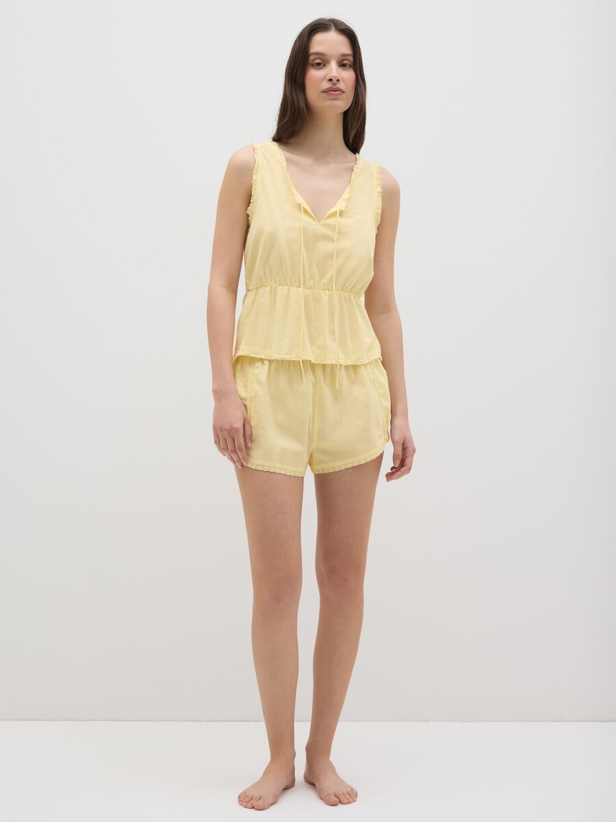 Yellow pure cotton women's top with regular fit_0