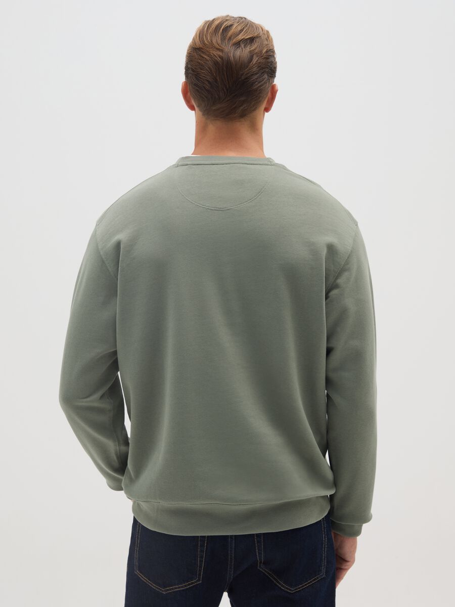 Regular fit green pure cotton sweatshirt_2