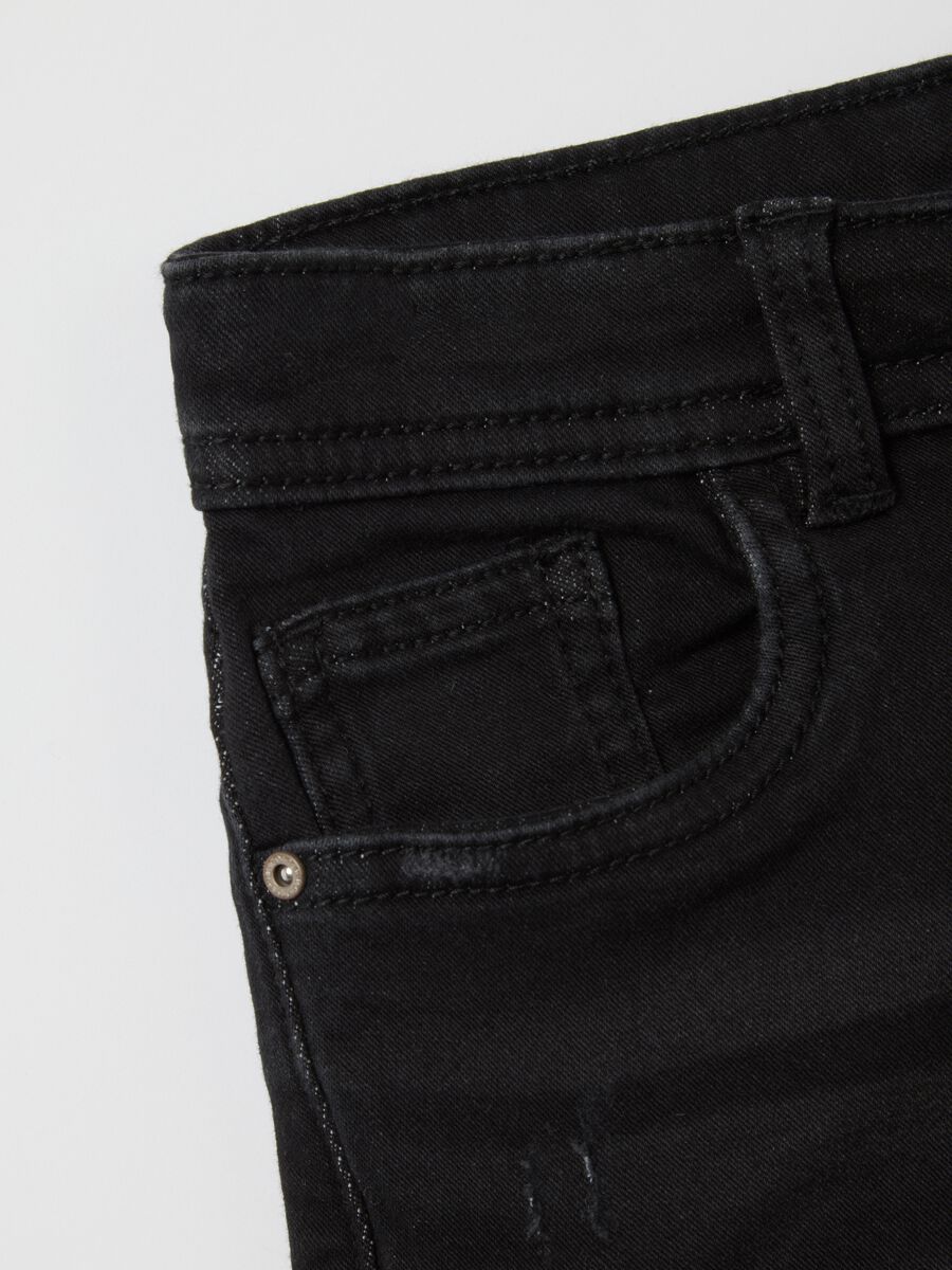 Black denim trousers for kids_1