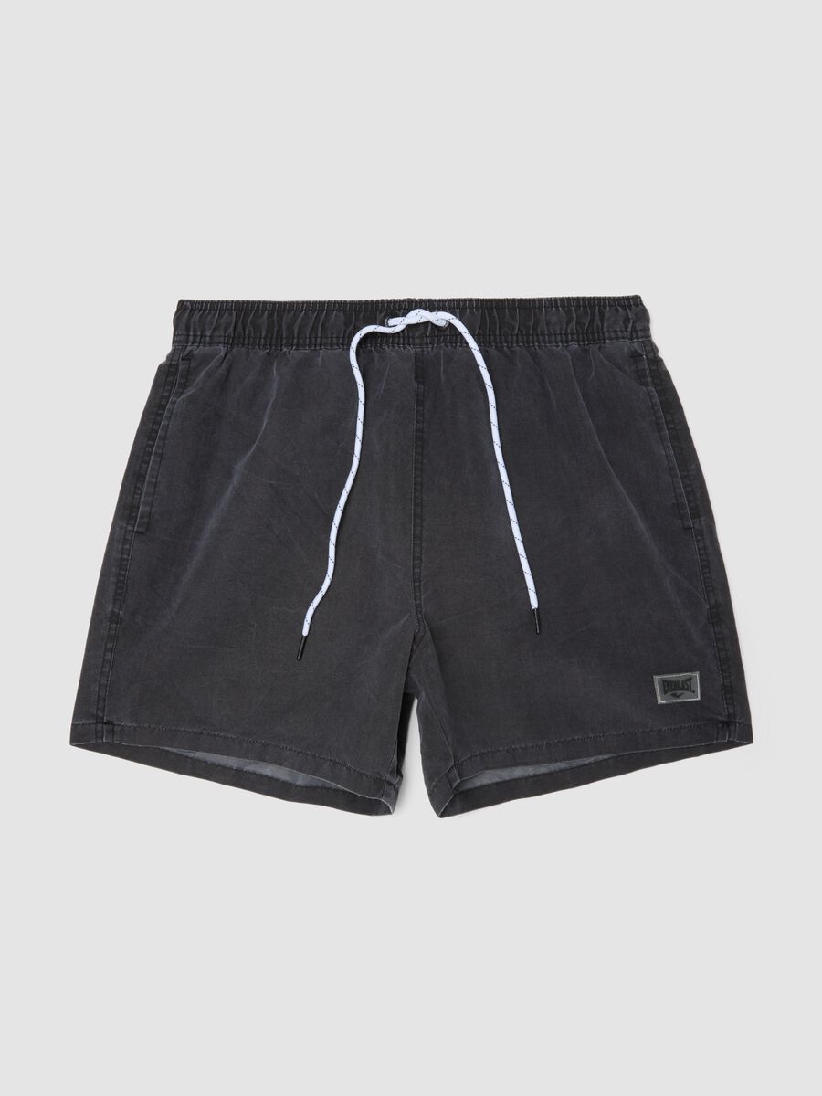Black swim shorts with drawstring waist_0