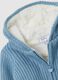 Blue baby hooded jacket with regular fit and striped pattern_3