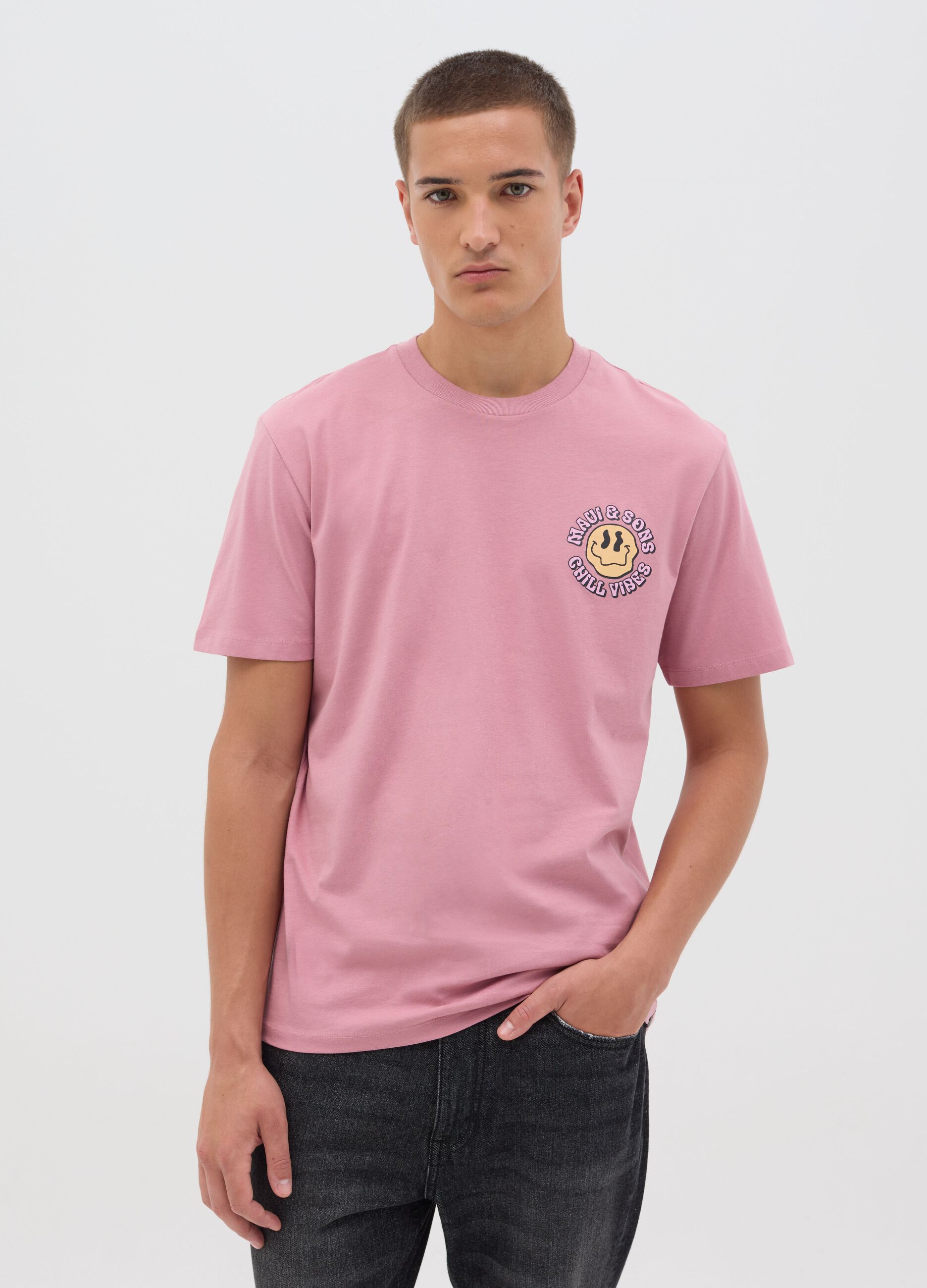 Pink short-sleeve cotton Ovs T-shirt