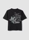 Girls&rsquo; black boxy-fit pure cotton T-shirt with Lilo & Stitch print_5