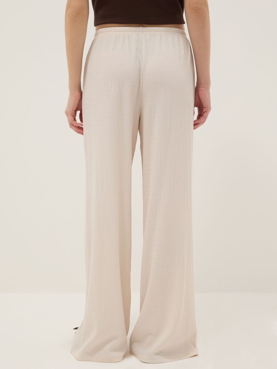Beige wide leg jogger trousers_2