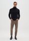 Brown skinny fit stretch cotton trousers_0