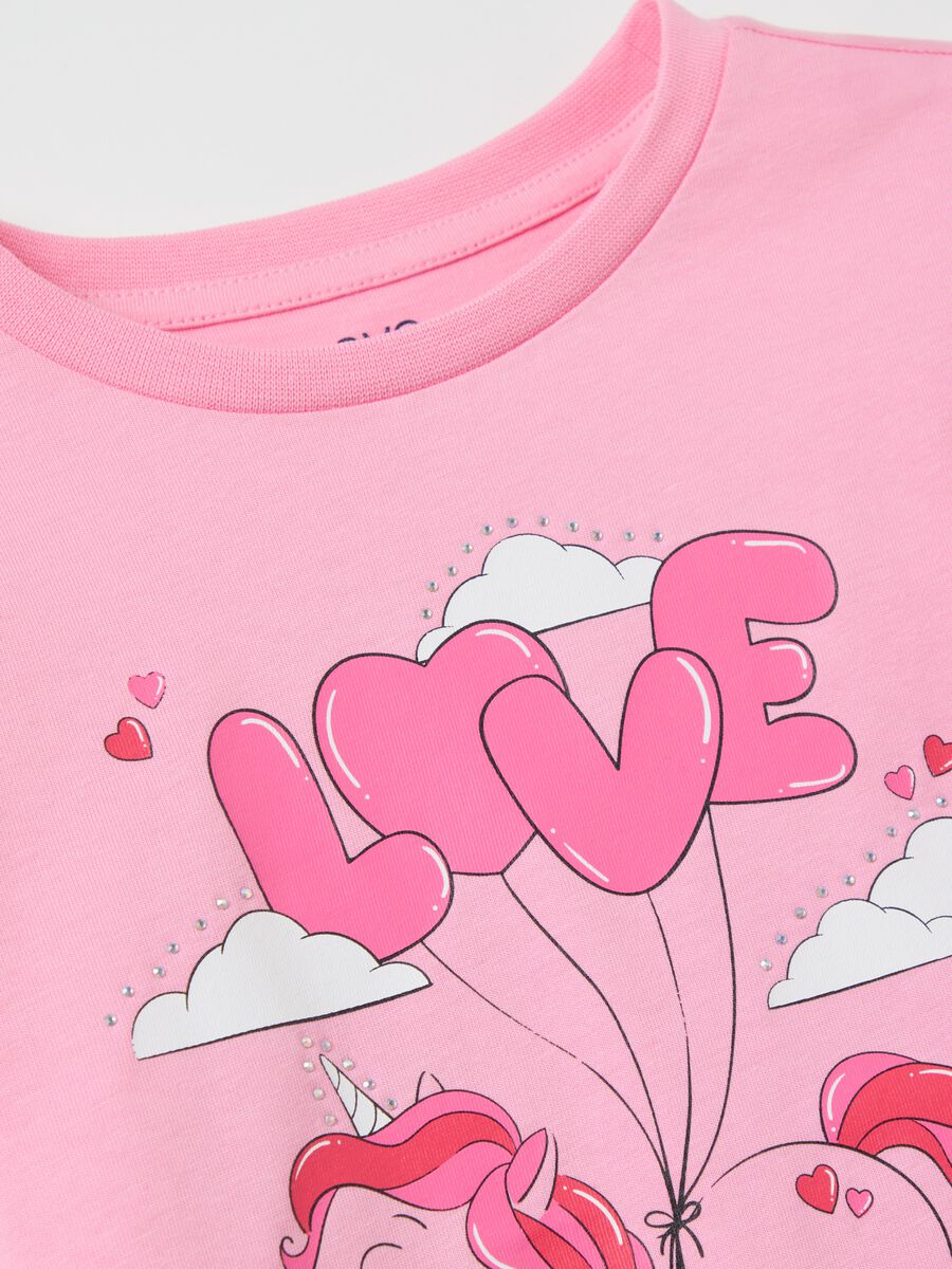 Cotton T-shirt with print and long sleeves_2