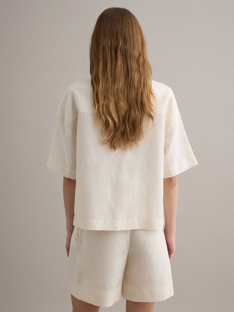 White lyocell-linen blend blazer, regular fit_3