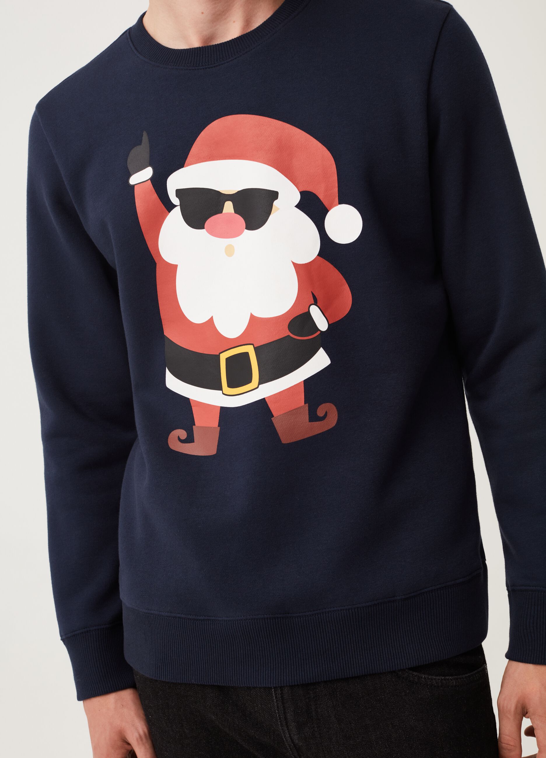 Felpa girocollo con stampa Babbo Natale_1