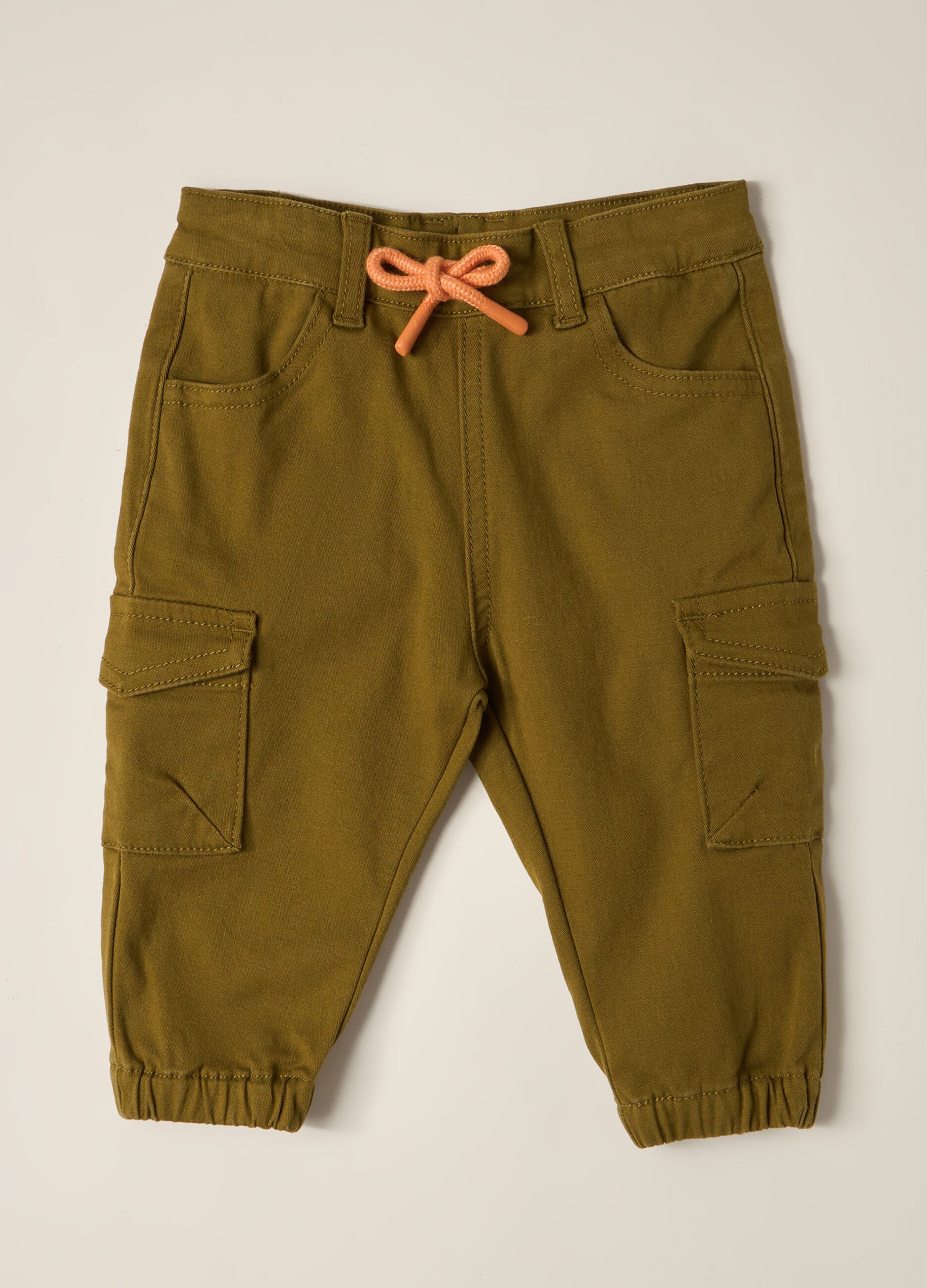 Stretch Cotton Twill Cargo Trousers IANA Babies