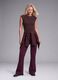 Brown fitted ribbed stretch-modal T-shirt ALTAVIA STUDIO_0