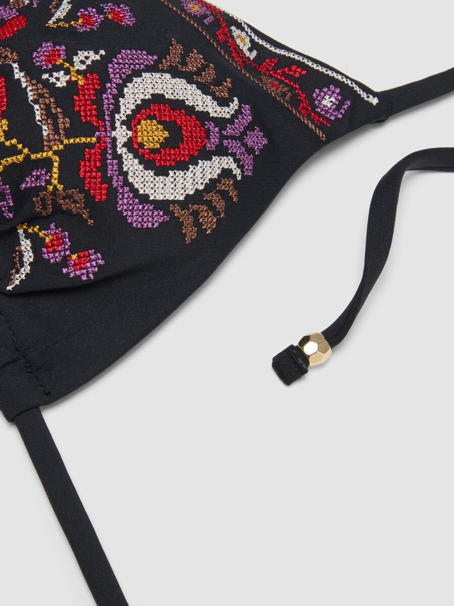Top bikini a triangolo nero in tessuto elasticizzato_5