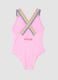 Pink stretchy fabric swimsuit_1