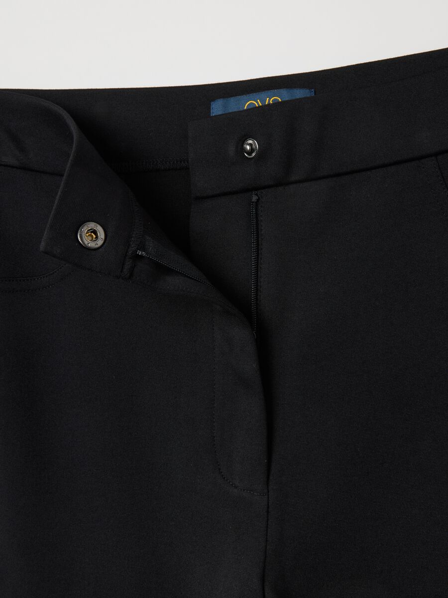 Black Stretch Regular Fit Leggings_5