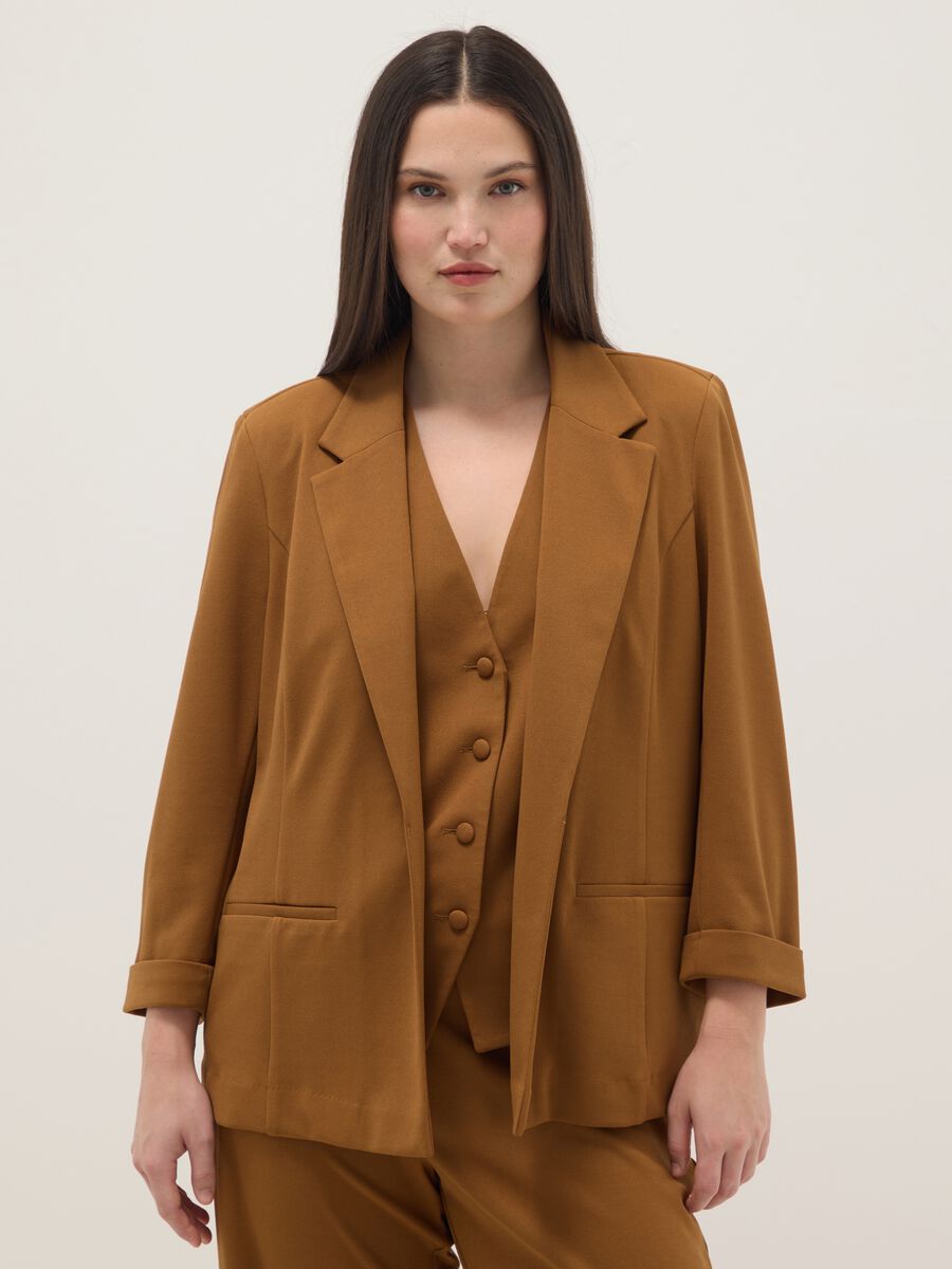 Blazer marrone regular fit_0