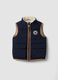 Gilet blu imbottito con zip e bordi a contrasto_0