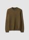 Olive green crew-neck jumper in jersey knit, regular fit_0