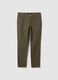 Green stretch cotton slim fit trousers_4