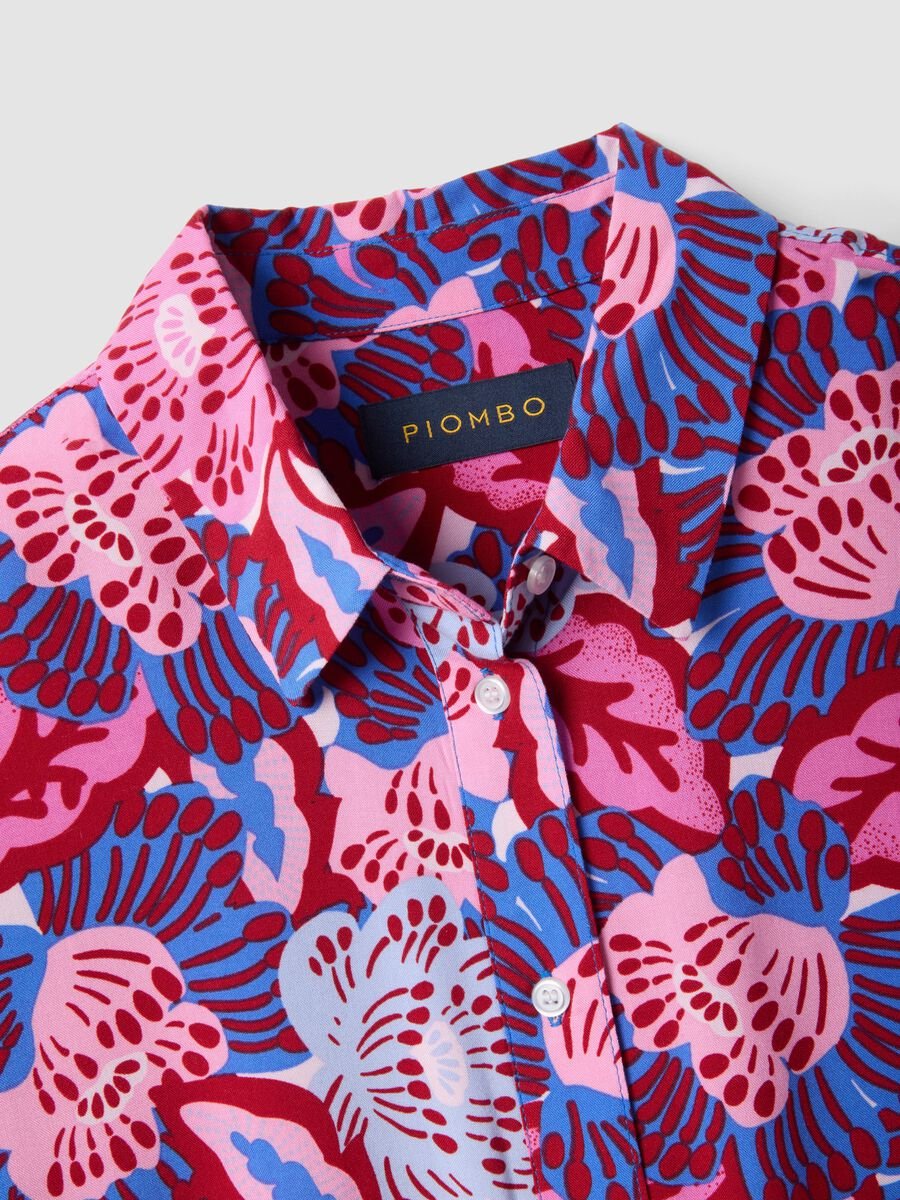 Multicolour short-sleeve pure viscose shirt_1