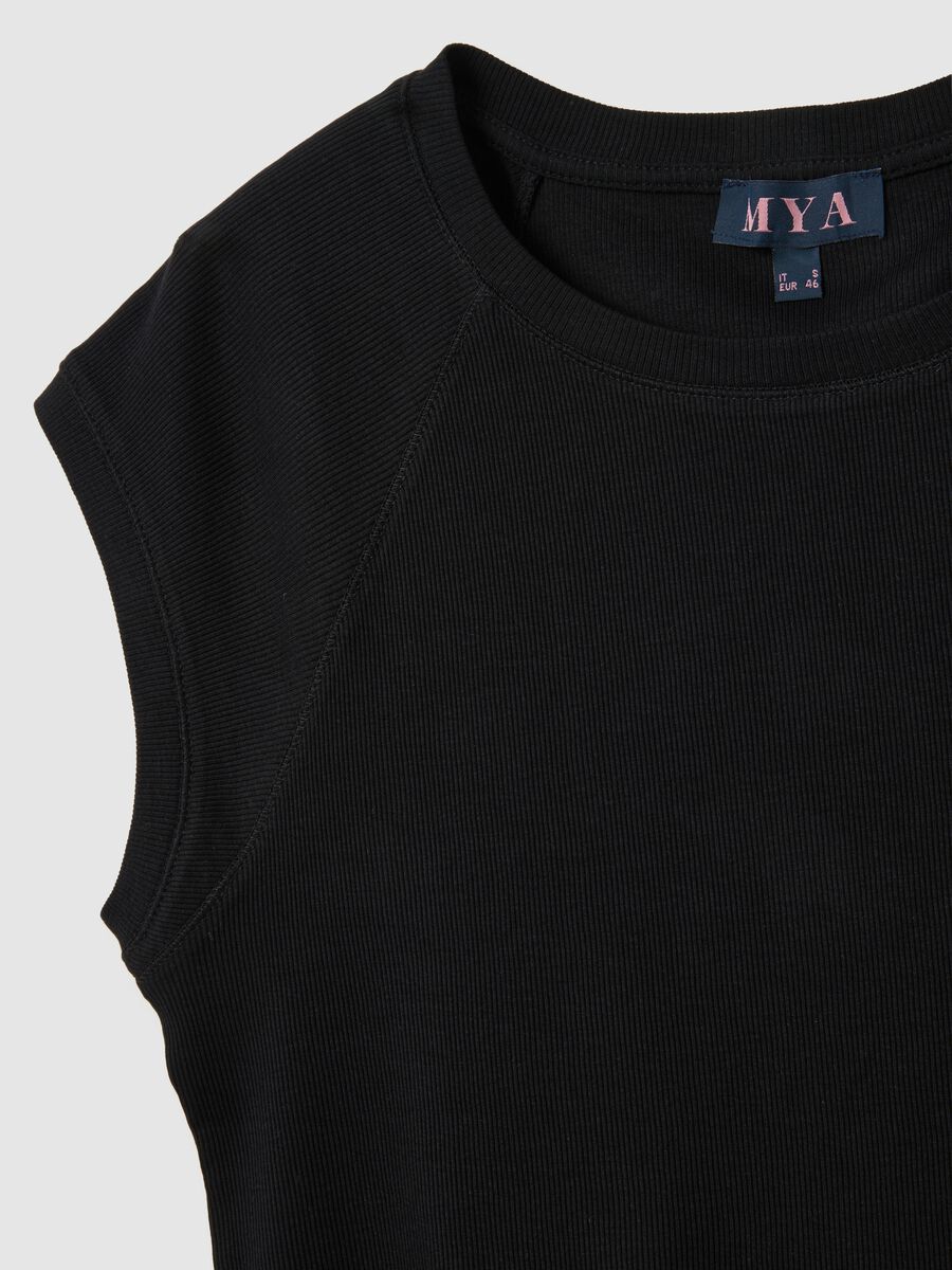 Women's top in pure black cotton_5