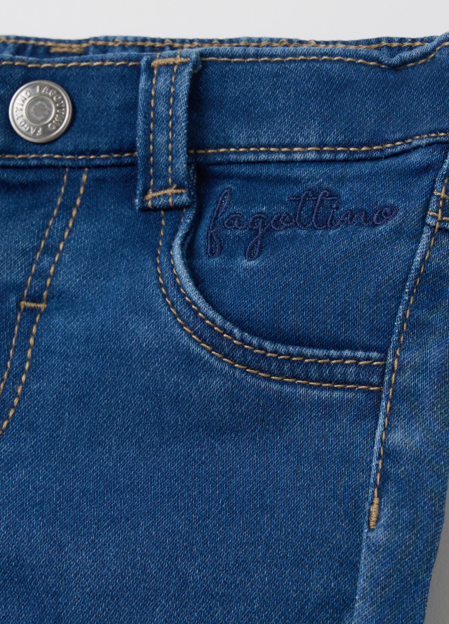 French Terry jeans with five pockets