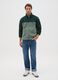 High-neck green fleece blend jumper regular fit with zip_1