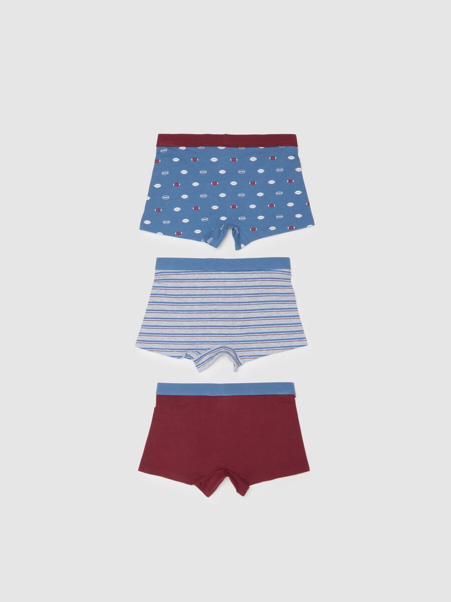 Set of three-pack boy's cotton boxer shorts in multicolor regular fit_1