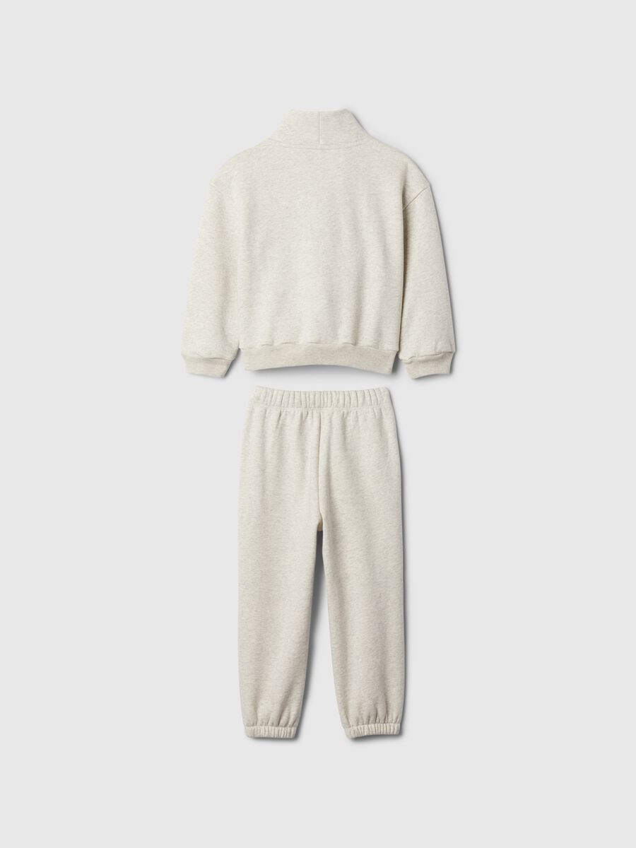 Fleece jogging set with logo and teddy bear print_1