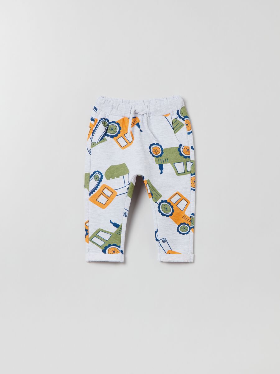Joggers with work vehicle print_0