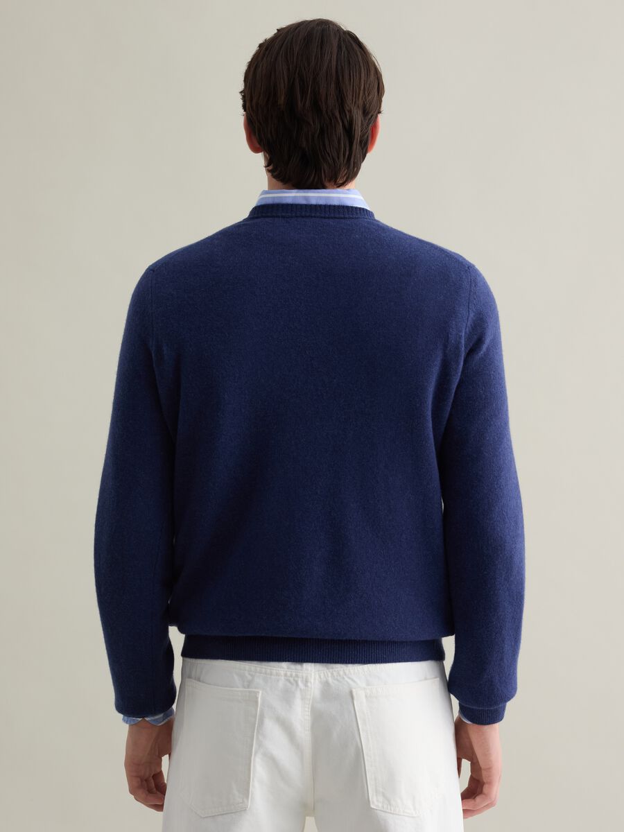Mélange pullover with round neck in lambswool_3
