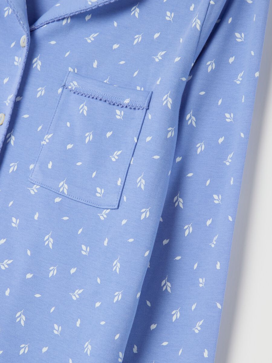 Long pyjamas with small leaves pattern_5
